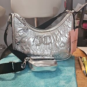 Juicy Couture Silver Quilted Shoulder Bag